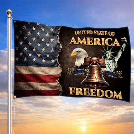 SP-01 American Freedom Flag Statue of Liberty Eagle Independence Day