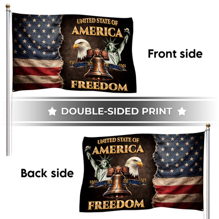 SP-01 American Freedom Flag Statue of Liberty Eagle Independence Day