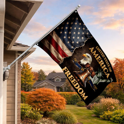 SP-01 American Freedom Flag Statue of Liberty Eagle Independence Day