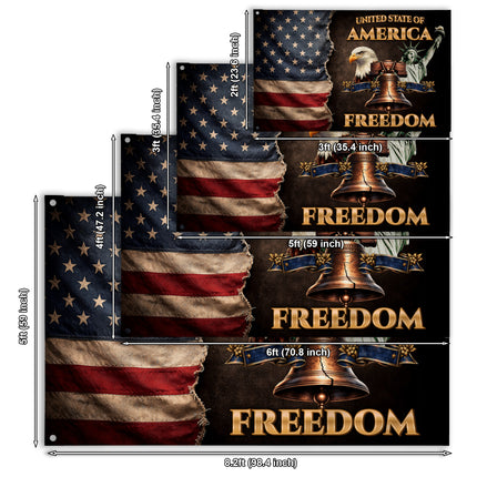 SP-01 American Freedom Flag Statue of Liberty Eagle Independence Day