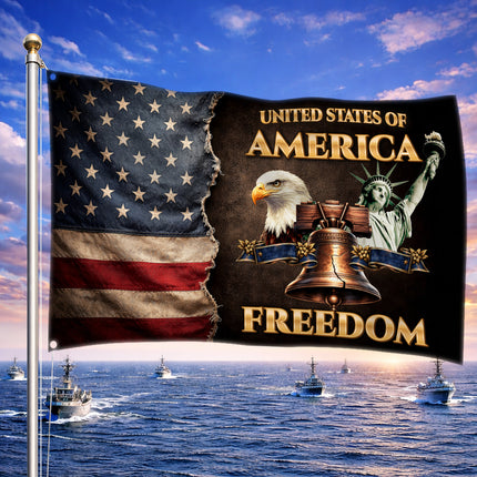 SP-01 American Freedom Flag Statue of Liberty Eagle Independence Day
