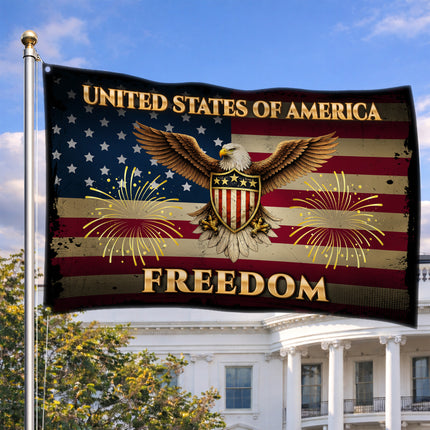 SP-01 Bald Eagle Flag United States of America Freedom Independence Day