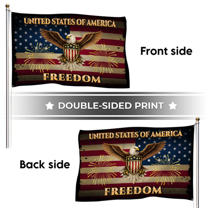 SP-01 Bald Eagle Flag United States of America Freedom Independence Day