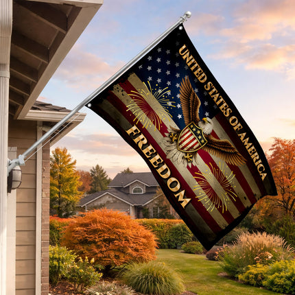 SP-01 Bald Eagle Flag United States of America Freedom Independence Day