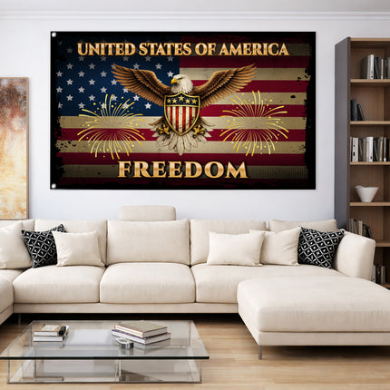 SP-01 Bald Eagle Flag United States of America Freedom Independence Day