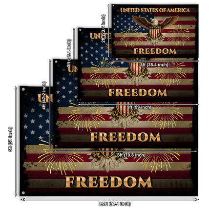 SP-01 Bald Eagle Flag United States of America Freedom Independence Day