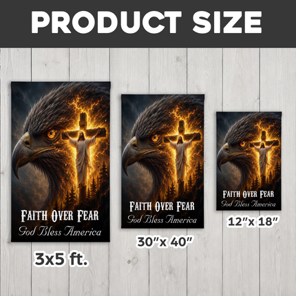 SP-01 God Bless America Faith Over Fear Eagle Jesus Garden Flag Church Events