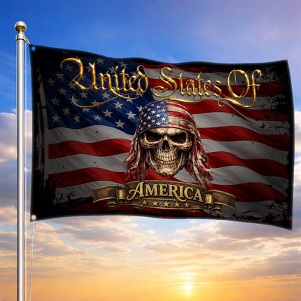 Patriotic USA Skull Bandana American House Flag