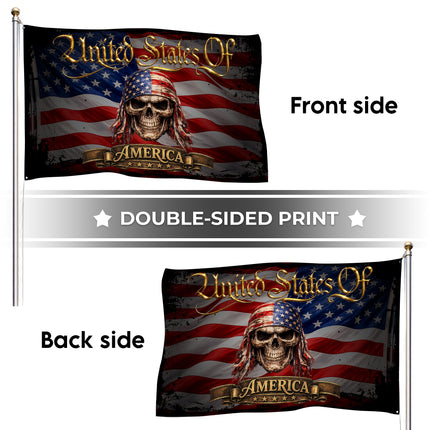 Patriotic USA Skull Bandana American House Flag