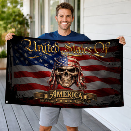 Patriotic USA Skull Bandana American House Flag