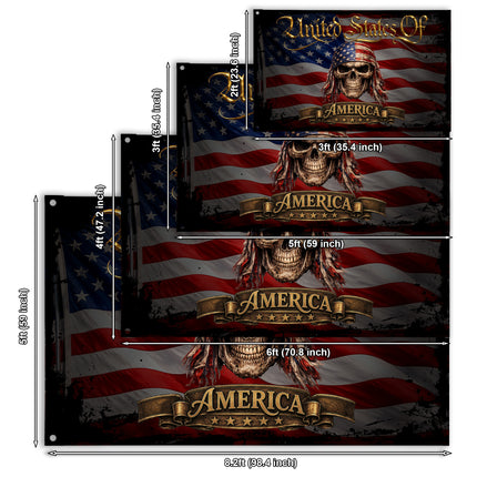 Patriotic USA Skull Bandana American House Flag
