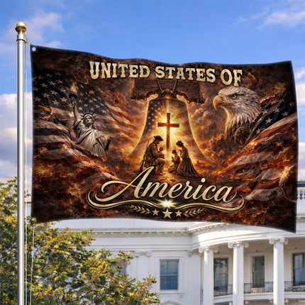 SP-01 Jesus American Flag Christian Faith National Day of Prayer
