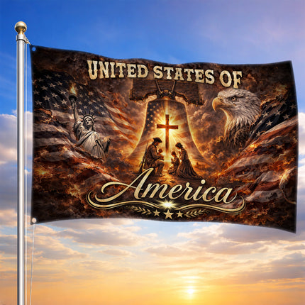 SP-01 Jesus American Flag Christian Faith National Day of Prayer