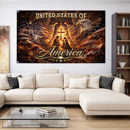 SP-01 Jesus American Flag Christian Faith National Day of Prayer