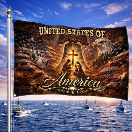 SP-01 Jesus American Flag Christian Faith National Day of Prayer