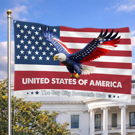 Personalized Soaring Eagle Patriotic American House Flag