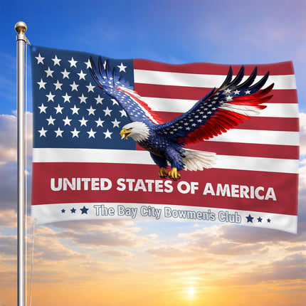 Personalized Soaring Eagle Patriotic American House Flag