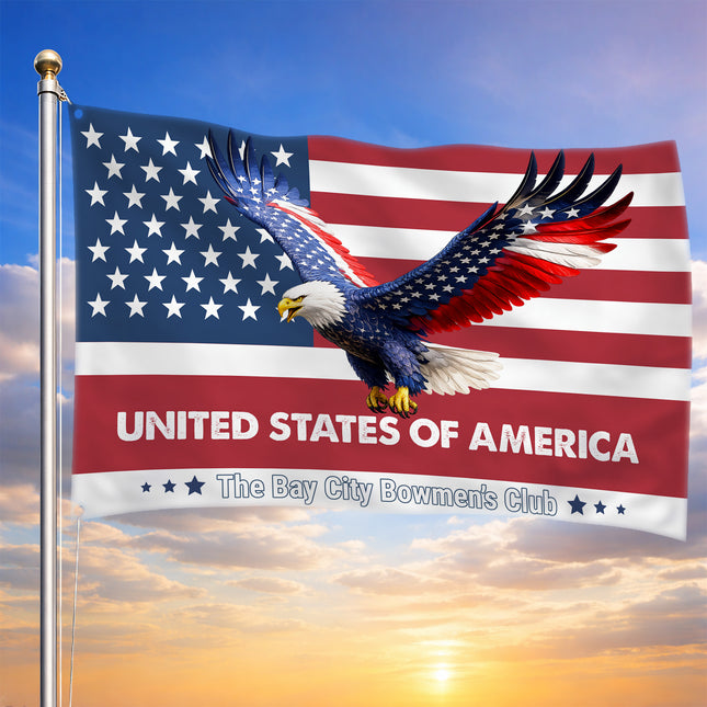 Personalized Soaring Eagle Patriotic American House Flag