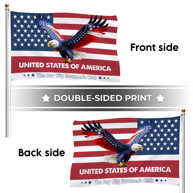 Personalized Soaring Eagle Patriotic American House Flag