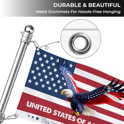 Personalized Soaring Eagle Patriotic American House Flag