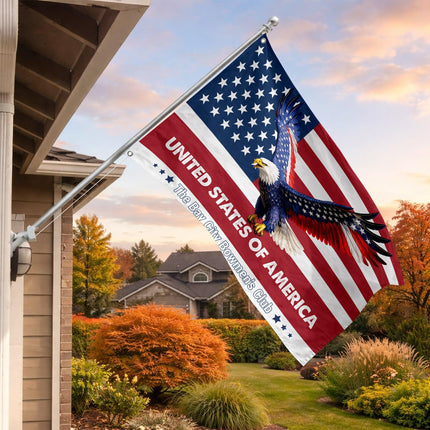 Personalized Soaring Eagle Patriotic American House Flag