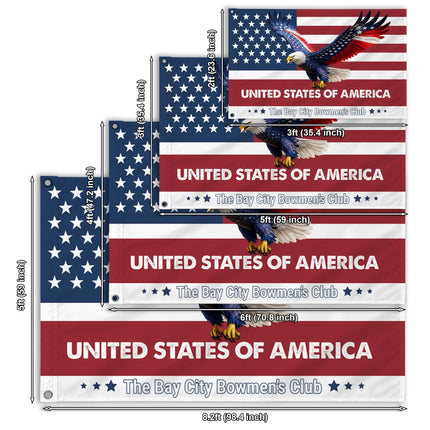 Personalized Soaring Eagle Patriotic American House Flag