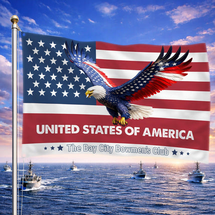 Personalized Soaring Eagle Patriotic American House Flag