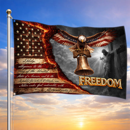 SP-01Vintage American Flag Eagle Freedom Independence Day