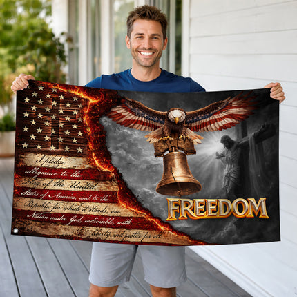 SP-01Vintage American Flag Eagle Freedom Independence Day