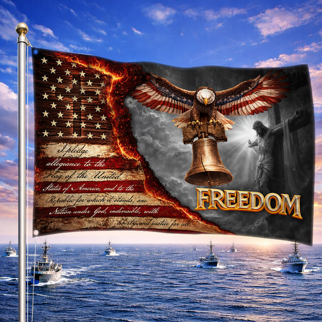 SP-01Vintage American Flag Eagle Freedom Independence Day
