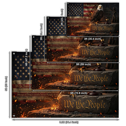 Patriotic We The People Justice Gavel American House Flag