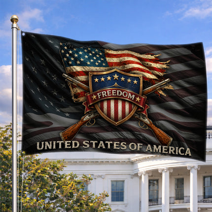 SP-01 Christian Porch Flag Freedom and Blessings Patriotic Festival