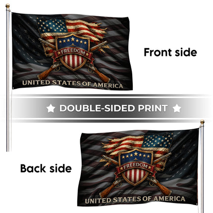 SP-01 Christian Porch Flag Freedom and Blessings Patriotic Festival