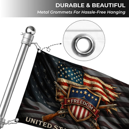 SP-01 Christian Porch Flag Freedom and Blessings Patriotic Festival