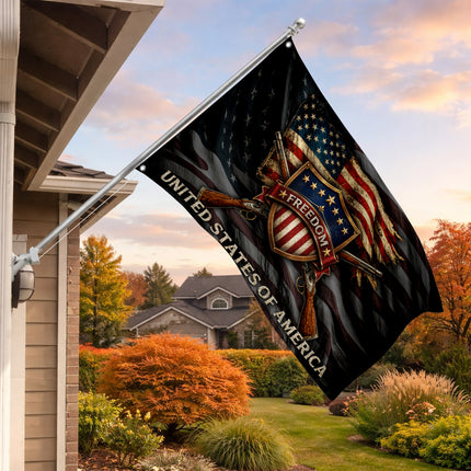 SP-01 Christian Porch Flag Freedom and Blessings Patriotic Festival