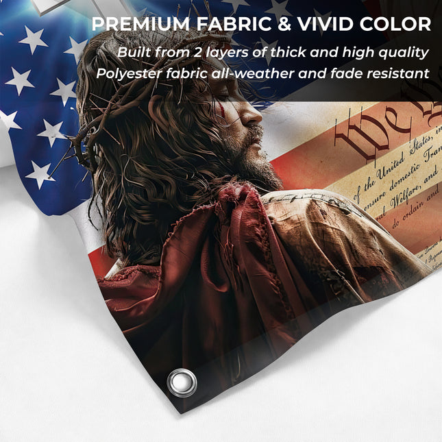 SP-01 In God We Trust Constitutional Faith and Freedom Grommet Flag