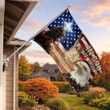 SP-01 In God We Trust Constitutional Faith and Freedom Grommet Flag