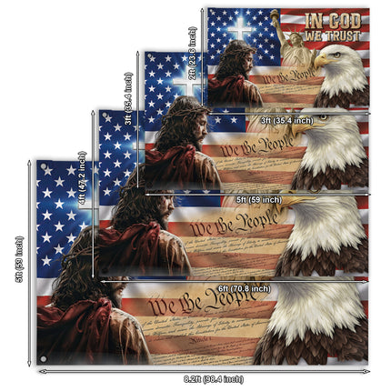 SP-01 In God We Trust Constitutional Faith and Freedom Grommet Flag