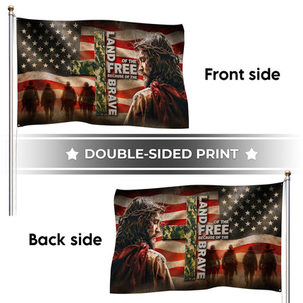 Faith In God Land Of The Free Jesus Grommet Flag