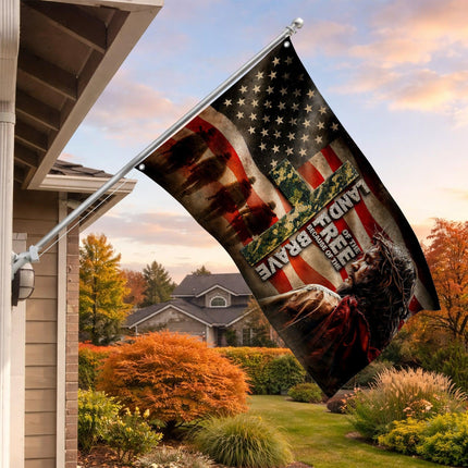 Faith In God Land Of The Free Jesus Grommet Flag