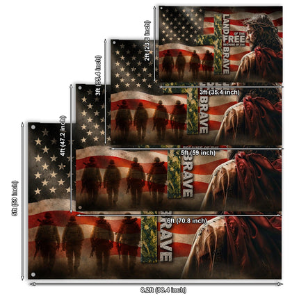 Faith In God Land Of The Free Jesus Grommet Flag