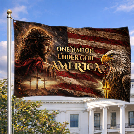 SP-01 One Nation Under God American Faith and Freedom Grommet Flag
