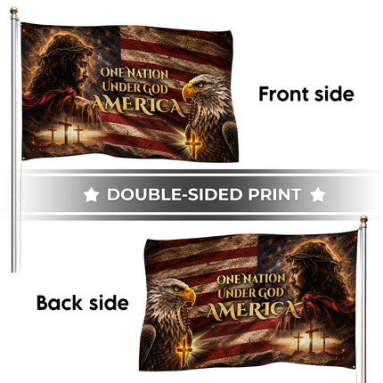 SP-01 One Nation Under God American Faith and Freedom Grommet Flag