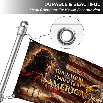 SP-01 One Nation Under God American Faith and Freedom Grommet Flag