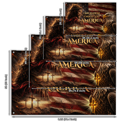 SP-01 One Nation Under God American Faith and Freedom Grommet Flag