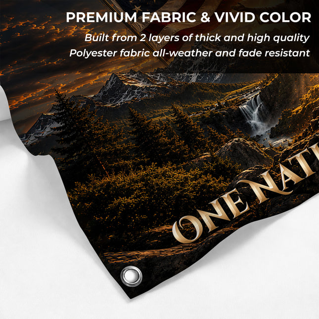 SP-01 One Nation Under God Christian American Grommet Flag