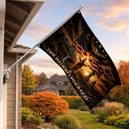 SP-01 One Nation Under God Christian American Grommet Flag