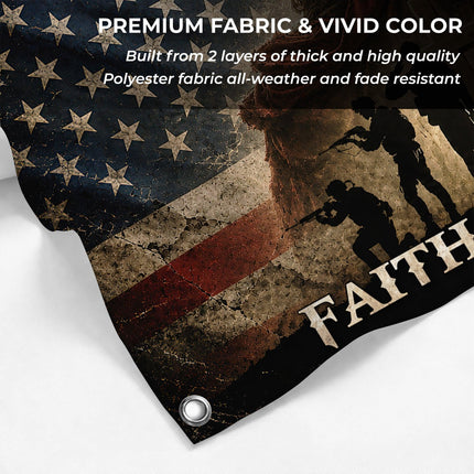 One Nation Under God Faith Over Fear Grommet Flag