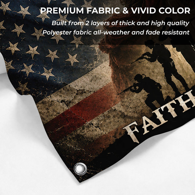 One Nation Under God Faith Over Fear Grommet Flag