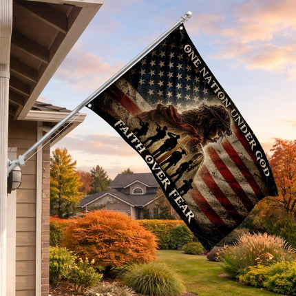 One Nation Under God Faith Over Fear Grommet Flag